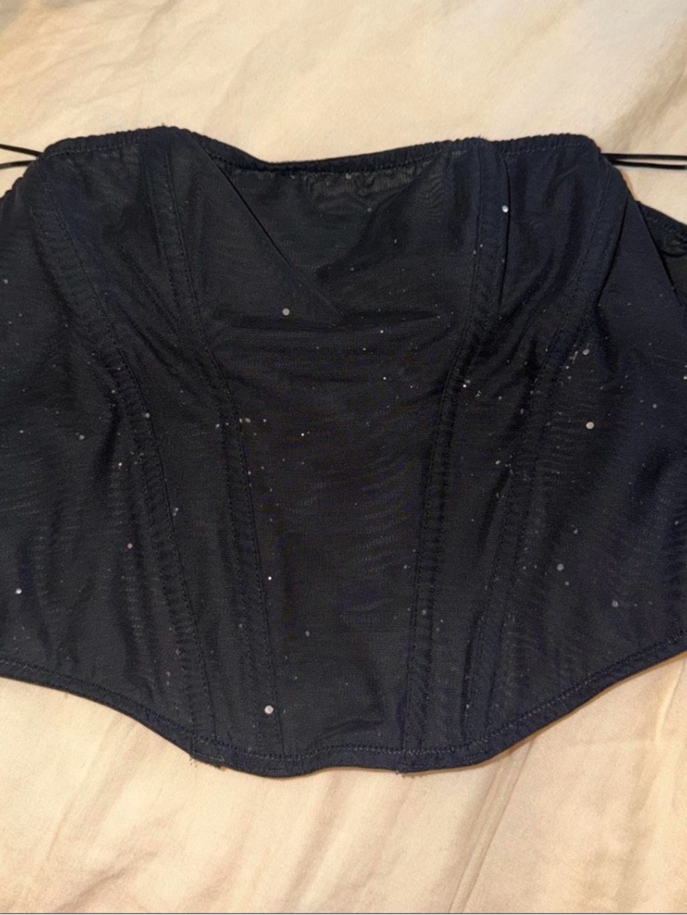 Black Strapless Corset Top - Modern Evening Bustier